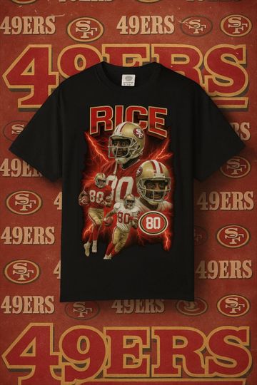 Retro Jerry Rice T-Shirt Vintage Bootleg Style San Francisco Football Tee