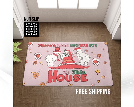 Discover Funny Christmas Doormat, 'Ho Ho Ho's In This House' Welcome Mat
