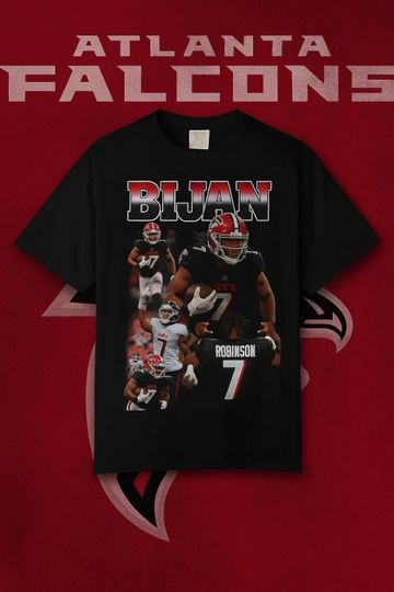 Bijan Robinson Atlanta Falcons Bootleg T-Shirt | Vintage football Football Fan Tee