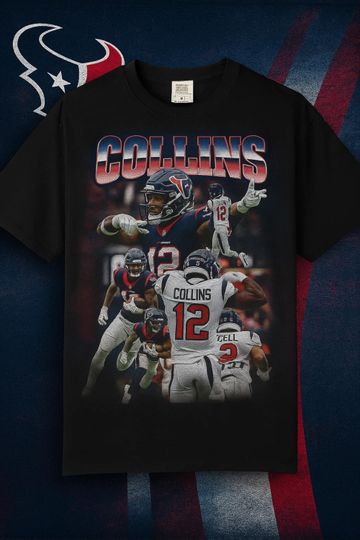 Discover Nico Collins Bootleg Shirt | Vintage Houston Texans Football Tee | Retro football Fan Gift