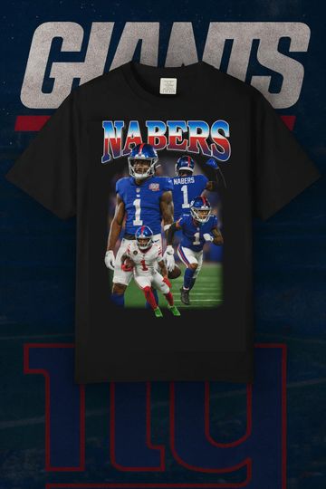 Malik Nabers Bootleg Shirt | Vintage New York Giants Football Tee | Retro football Fan Gift