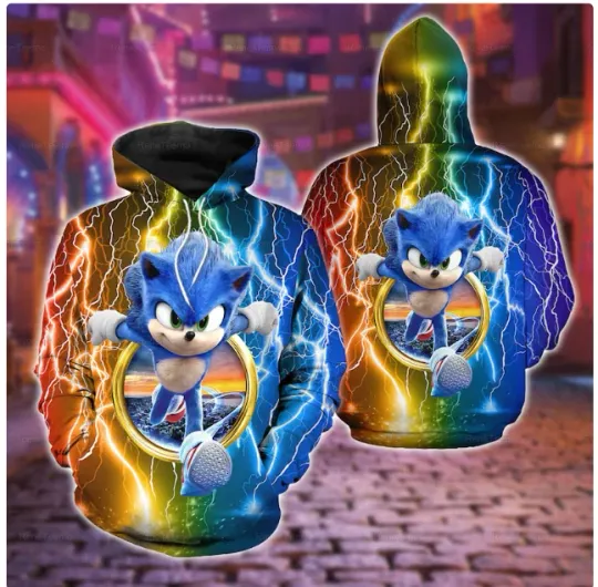 Sonic the Hedgehog 3D HOODIE HALLOWEEN GIFT CHRISTMAS GIFT BEST PRICE US SIZE