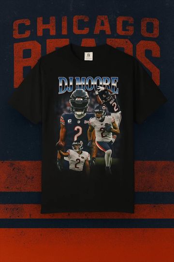 Discover DJ Moore Bootleg Shirt | Chicago Bears Retro football Tee