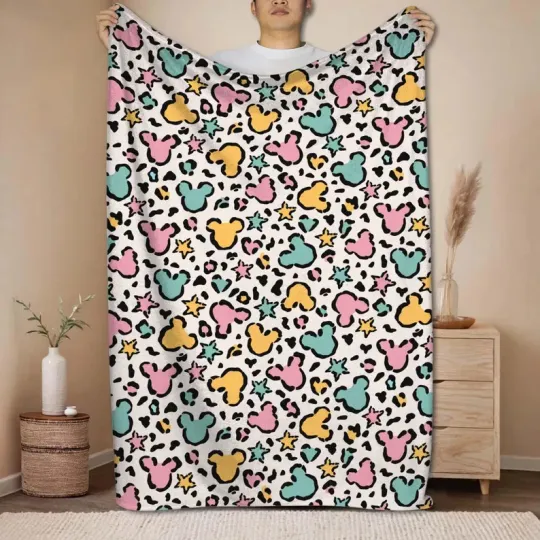 Discover Pastel Mickey Mouse Fleece Blanket – Cute Cartoon Throw For Kids, Baby Fleece