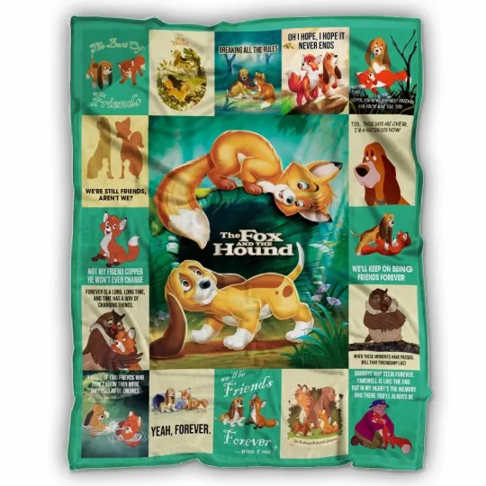 Tod And Copper Blanket, The Fox And The Hound Cartoon Movies Fleece Blanket