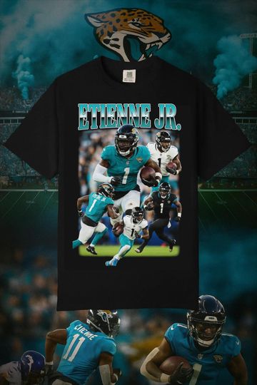 Discover Travis Etienne Jr Bootleg Shirt | Jacksonville Jaguars Retro football Graphic Tee