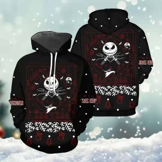 Discover Jack Skellington Christmas 3D Hoodie