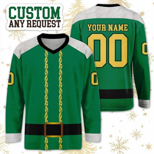 Discover Custom Cosplay Movie Character E.l.f Hockey Jersey Gift For Women And Kids, Movie Fans, Hockey Jersey