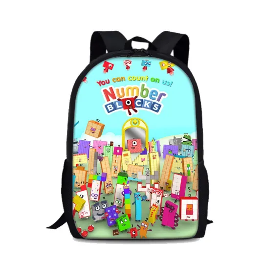 Discover Numberblocks Cartoon Backpack for Boys and Girls, 17-Inch School and Travel Bag
