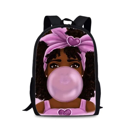 Discover Black Girl Cartoon Backpack Cute for Boys Girls School Travel 17 Inch