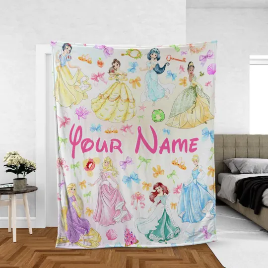 Discover Custom Disney Princesses Blanket Gift, Disney Princess Fleece Blanket