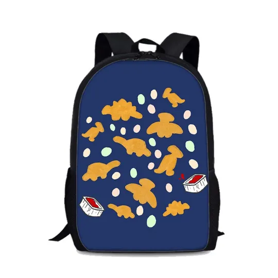 Discover Dino Chicken Nugget Cartoon Backpack Cute for Boys Girls School Travel 17 Inch