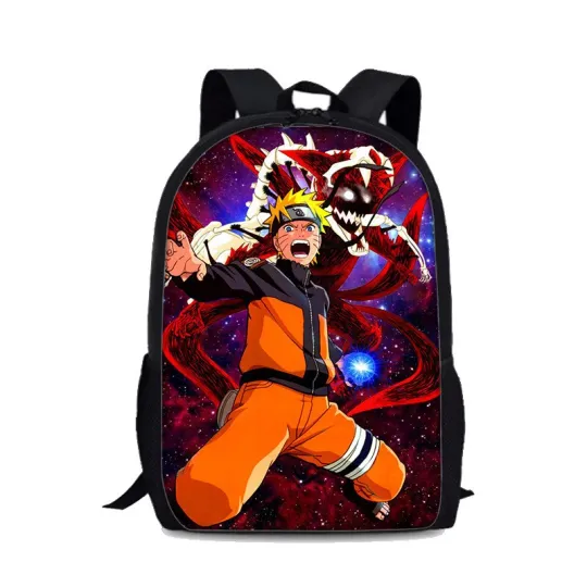 Uzumaki Cartoon Backpack for School and Travel, 17 Inch Boys Girls Backpack