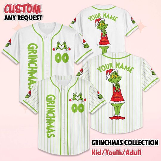 Discover Personalized funny character Christmas Baseball Jersey, Custom The funny character Jersey, Holiday Team Outfit, Funny Xmas Gift for Fans