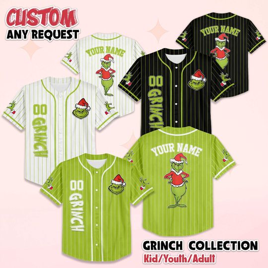 Discover Personalized funny character Christmas Baseball Jersey, Custom The funny character Jersey, Holiday Team Outfit, Funny Xmas Gift for Fans