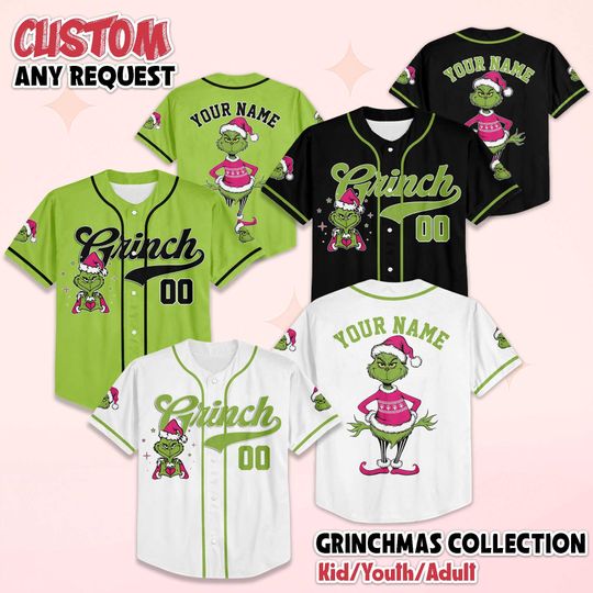 Discover Custom Christmas funny character Baseball Jersey, Personalized The funny character Christmas Jersey, Holiday Christmas Team Outfit, Funny Xmas Gift for Fans