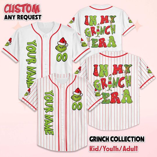 Discover Personalized In My funny character Era Baseball Jersey, The funny character Funny Holiday Outfit for Family, Family Matching Outfit, Merry Christmas Gift