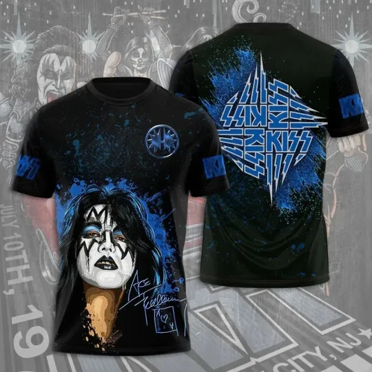 Discover Remembers Ace Frehley Kisses Band Signatures 3D Full Size Shirt Unisex
