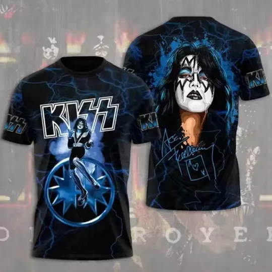 Discover Kisses Band Ace Frehley Signatures 3D Full Size Shirt Unisex
