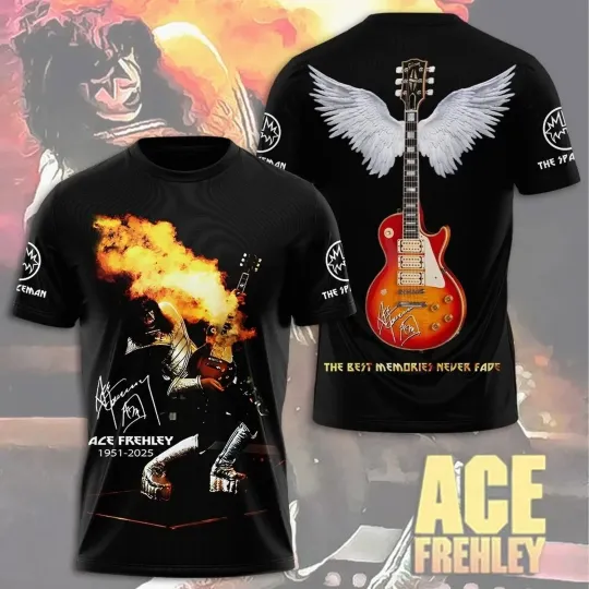 Discover KISS x Ace Frehley 3D Apparel Shirt