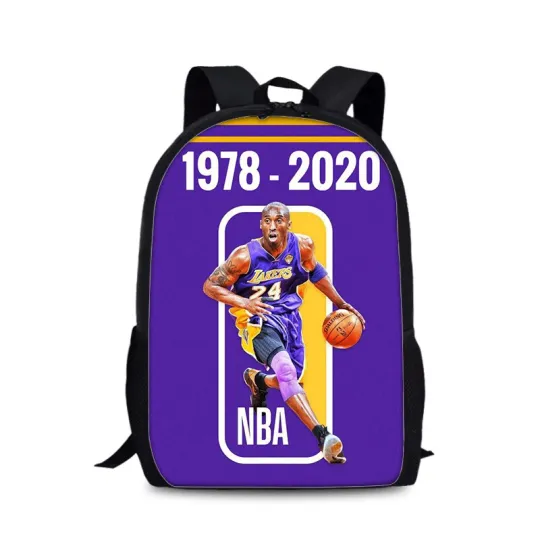 Discover Kobe Basketball Player Backpack Cute for Boys Girls School Travel 17 Inch