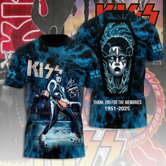 Discover Kisses Band Ace Frehley Signatures 3D Full Size Shirt Unisex AOP