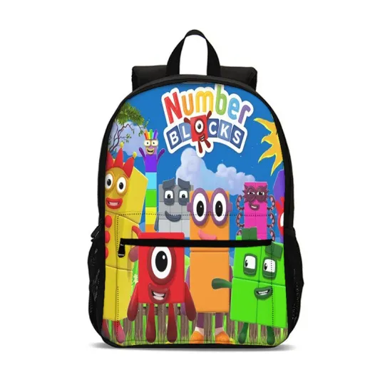 Discover Numberblocks Game Cartoon Backpack Print for Boys Girls School Travel 18.5in