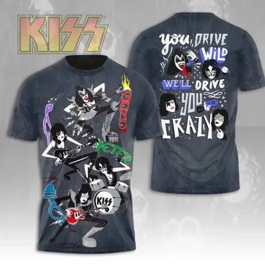 Discover Kiss Rock Band 3D Print Short Sleeve O-Neck T Shirts