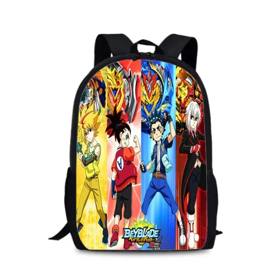 Discover BAKUTEN SHOOT BEYBLADE Cartoon Backpack Cute for Boy Girls School Travel 17 Inch