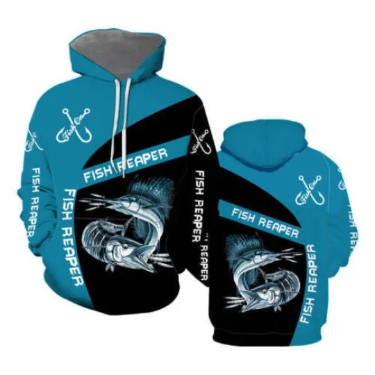 Discover Fish Reaper All Over Print For Men & Women 3D HOODIE Christmas Gift Best Price
