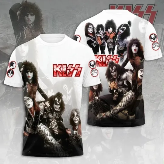 Discover Kiss Rock Band 3D Print Short Sleeve O-Neck T Shirts - 20 Designs - Brand New15