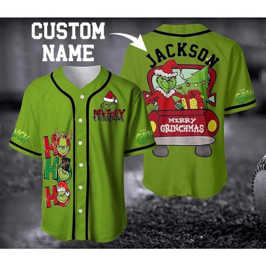 Discover Personalizable Ho Ho Ho Christmas Baseball Jersey, Custom Baseball Jersey, Gift For Friend, Christmas Gift