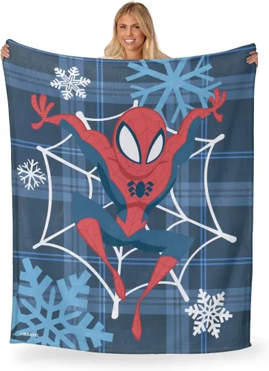Discover Marvel Disney Xmas Spider-Man SuperHero DC Comics Fleece Blanket