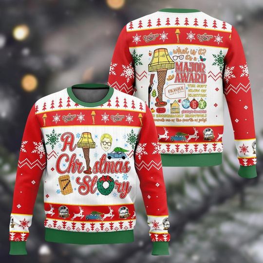Story Quote Christmas Ugly Sweater, A Christmas Story Holiday Sweater, Leg Lamp Shirt, Oh Fudge Xmas Sweater, Christmas Movie Gifts