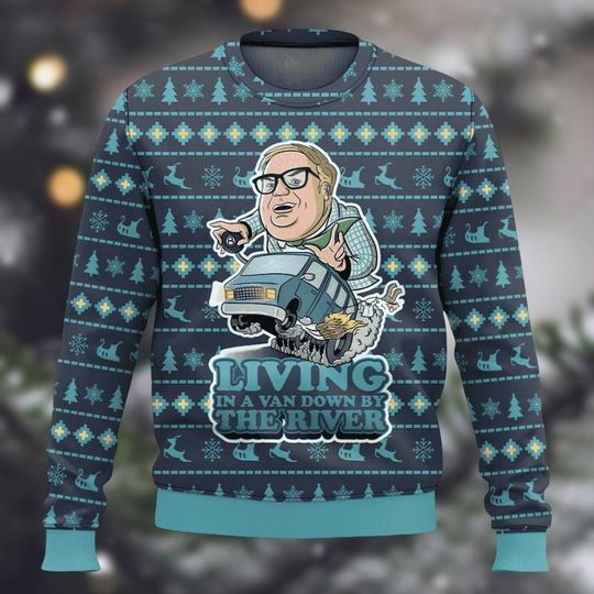 Discover Saturday Night Live Matt Foley Ugly Sweater, Livin In A Van Down By The River Sweatshirt, Funny TV Show Holiday Sweater, Xmas Gifts