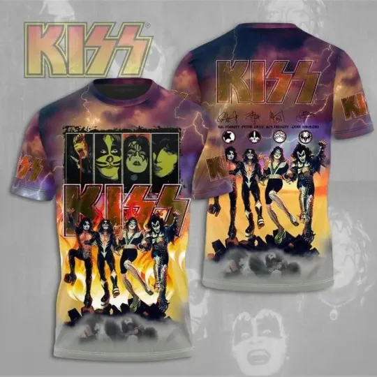 Discover Kiss Rock Band 3D Print Short Sleeve O-Neck T Shirts - 20 Designs - Brand New3