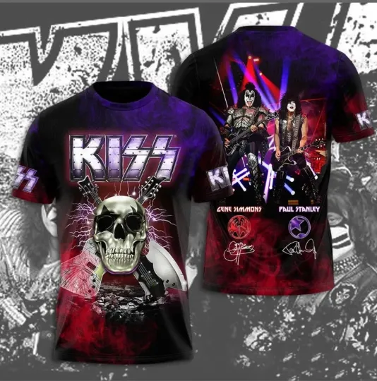 Discover Kiss Rock Band 3D Print Short Sleeve O-Neck T Shirts - 20 Designs - Brand New4