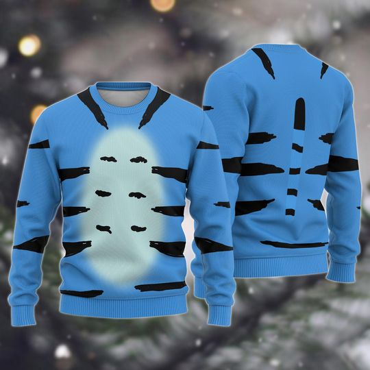 Discover Blue Tiger Cosplay Ugly Sweater, Kawaii Tiger Christmas Sweater Men Women, Kpop Xmas Jumper, Tiger Holiday Sweater, Funny Xmas Gifts