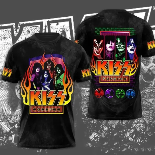 Discover Kiss Rock Band 3D Print Short Sleeve O-Neck T Shirts - 20 Designs - Brand New1