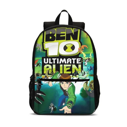 Ben 10 Cartoon Backpack for Boys and Girls, 18.5in School and Travel Bag