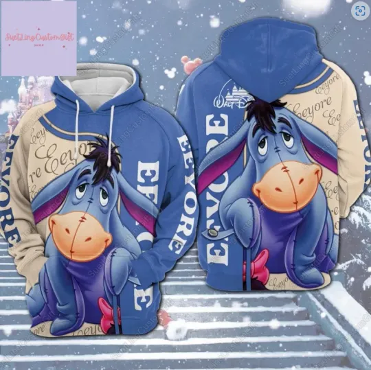 Discover Eeyore Winnie The Pooh 3D HOODIE US Size All Over Print Christmas Day Gift