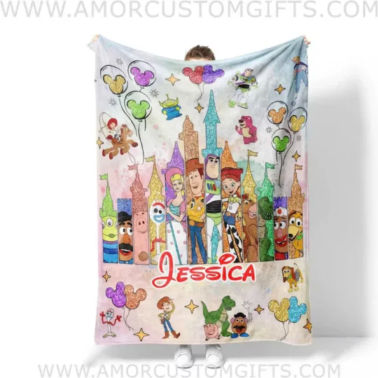 Discover Personalized Blanket: Woody & Buzz Toy Story - Custom Name Fleece Blanket
