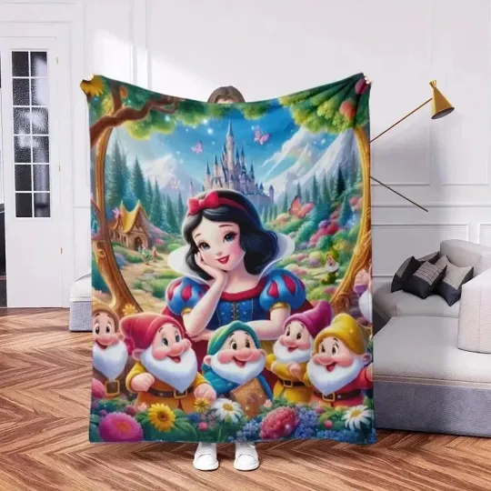 Snow White And The Seven Dwarfs Magic Castle, Fleece Blanket