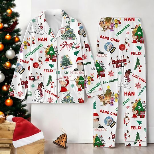 Discover Stray Kids Everything I Want For Christmas Pajamas, 2024 Holiday Sleep Set, Kpop Gift Idea