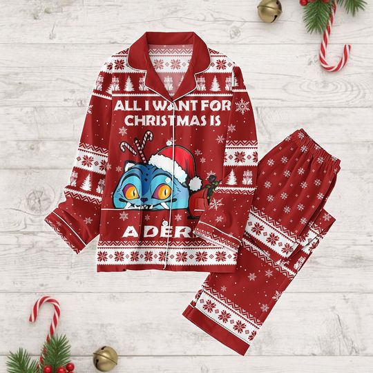 Discover Blue Tiger Christmas Pajamas, Blue Tiger Xmas Pajamas, All I Want For Christmas Is Pajamas Set