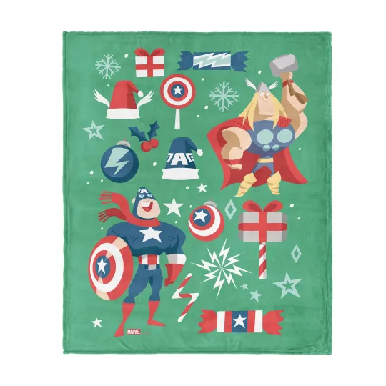 Discover Marvel Avengers Powerful Christmas SuperHero Disney Fleece Blanket