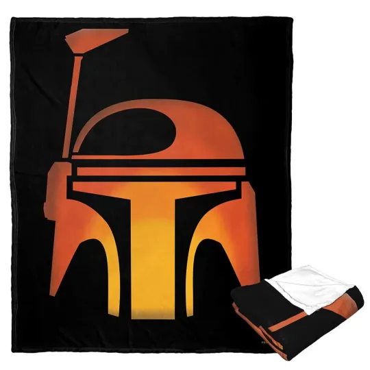 Discover Disney Star Wars Boba Fett Jack O' Lantern Cozy Fleece Blanket