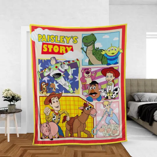 Discover Custom Toy Story Characters Fleece Blanket, Custom Name Disney Fleece Blanket
