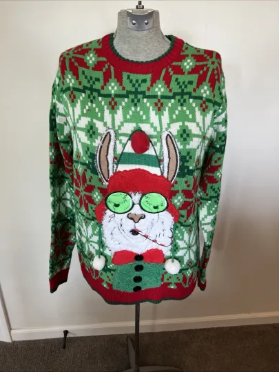 Discover Celebrate Together Ugly Christmas llama sweater Red Green - Unisex Size Large
