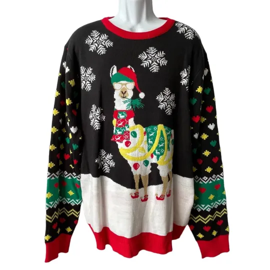 Discover Llama Christmas Drama Party Animal Ugly Christmas Sweater Size 2XL NWOT